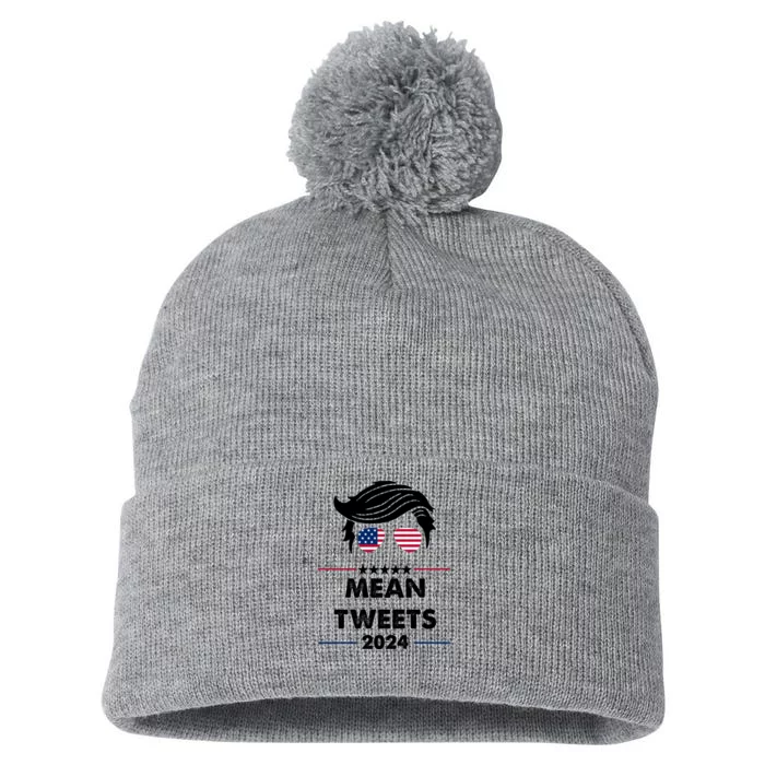 Mean Tweets 2024 Pro Trump Pom Pom 12in Knit Beanie