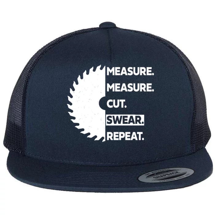 Measure Measure Cut Swear Flat Bill Trucker Hat