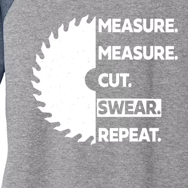 Measure Measure Cut Swear Women's Tri-Blend 3/4-Sleeve Raglan Shirt