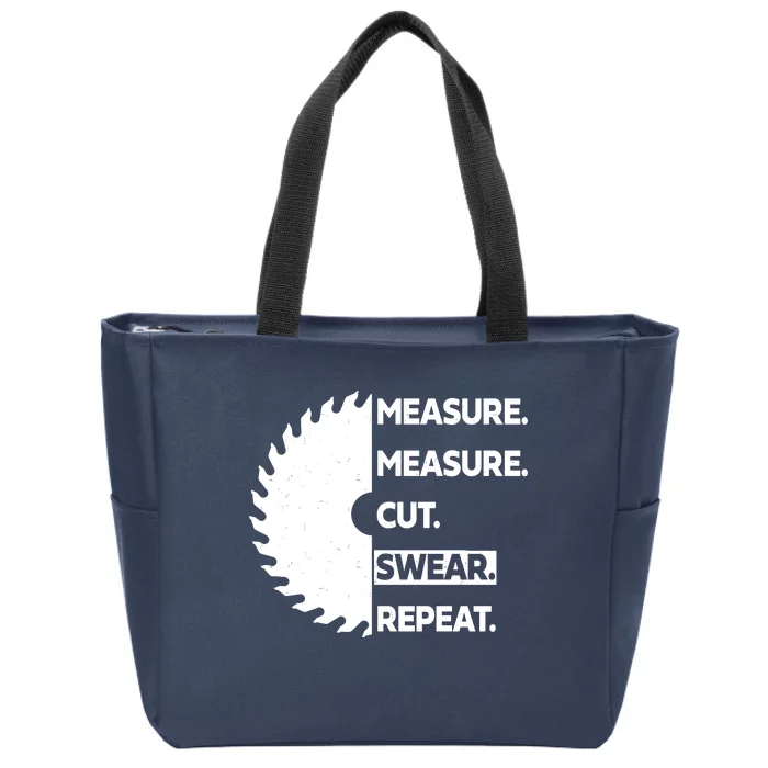 Measure Measure Cut Swear Zip Tote Bag