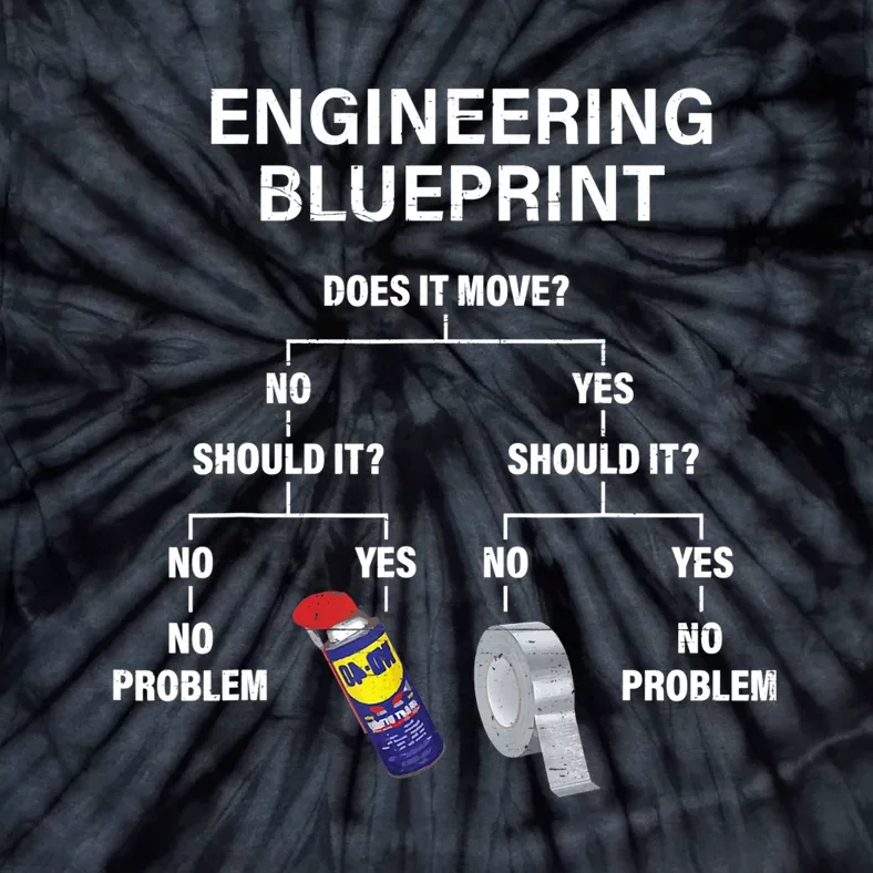 My Engineering Blueprint Funny Engineer TShirt Tie-Dye T-Shirt