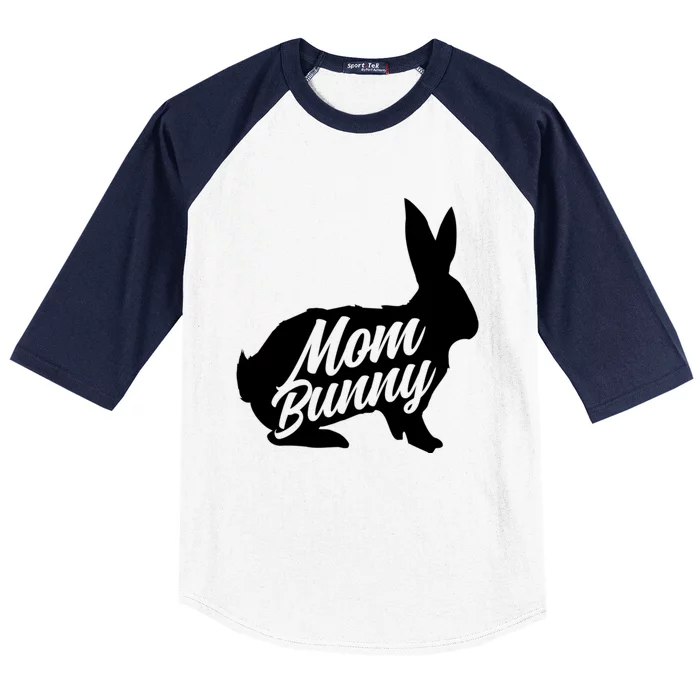 Mom Easter Bunny Silhouette Matching Family Gift Baseball Sleeve Shirt