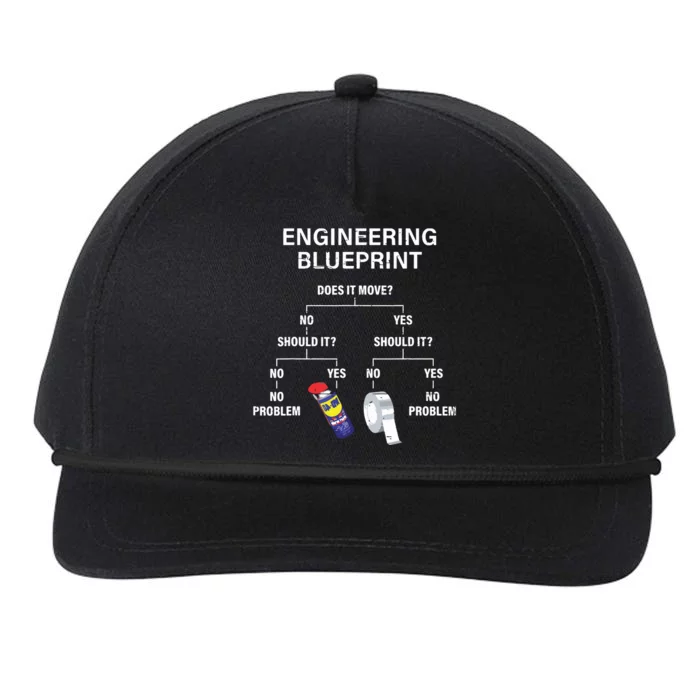 My Engineering Blueprint Funny Engineer Snapback Five-Panel Rope Hat