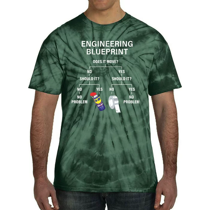 My Engineering Blueprint Funny Engineer Tie-Dye T-Shirt