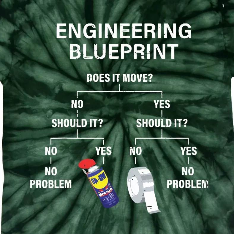 My Engineering Blueprint Funny Engineer Tie-Dye T-Shirt