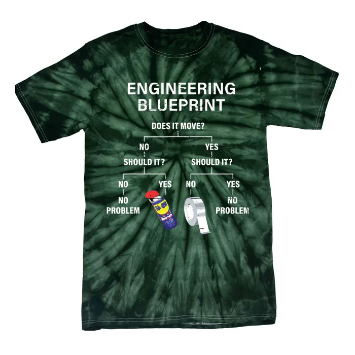 My Engineering Blueprint Funny Engineer Tie-Dye T-Shirt