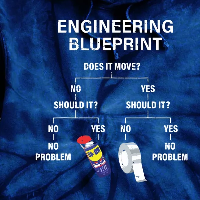 My Engineering Blueprint Funny Engineer Tie Dye Hoodie