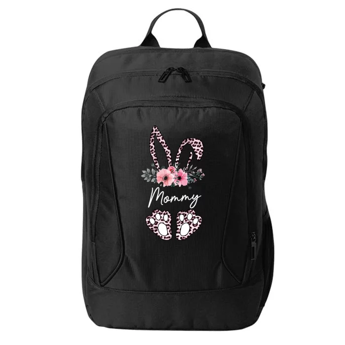 Mommy Easter Bunny Floral Leopard Print Mom Happy Easter Gift City Backpack