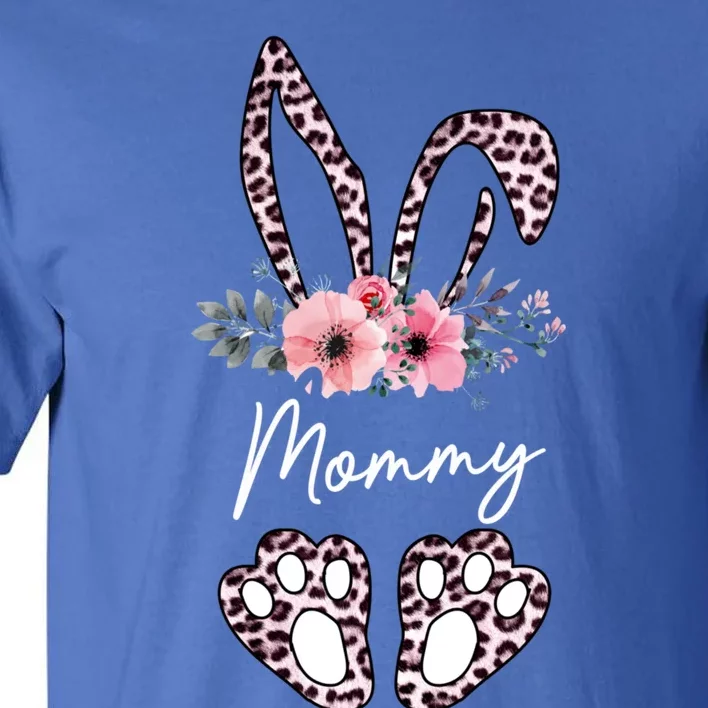 Mommy Easter Bunny Floral Leopard Print Mom Happy Easter Gift Tall T-Shirt