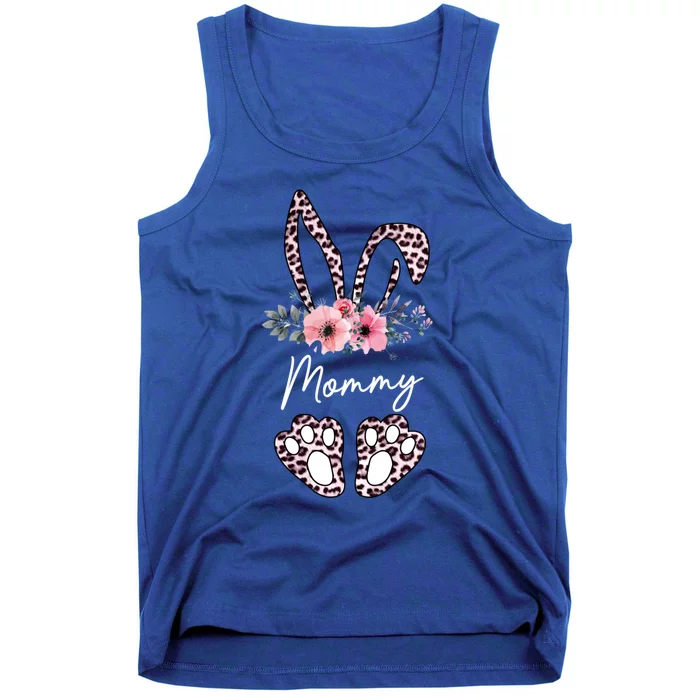 Mommy Easter Bunny Floral Leopard Print Mom Happy Easter Gift Tank Top