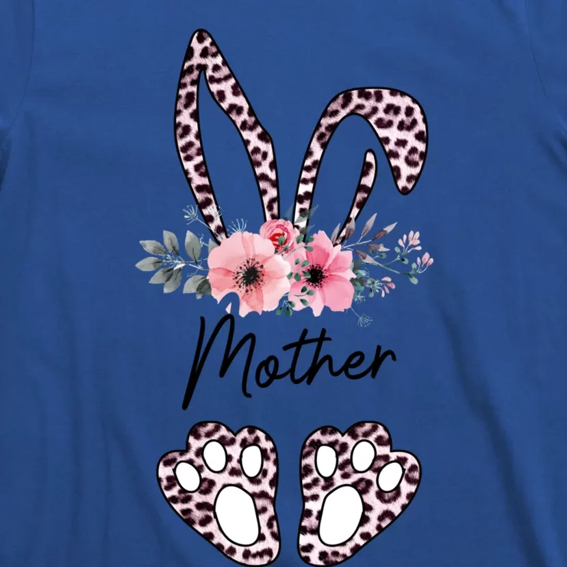 Mother Easter Bunny Floral Leopard Print Mom Happy Easter Cute Gift T-Shirt