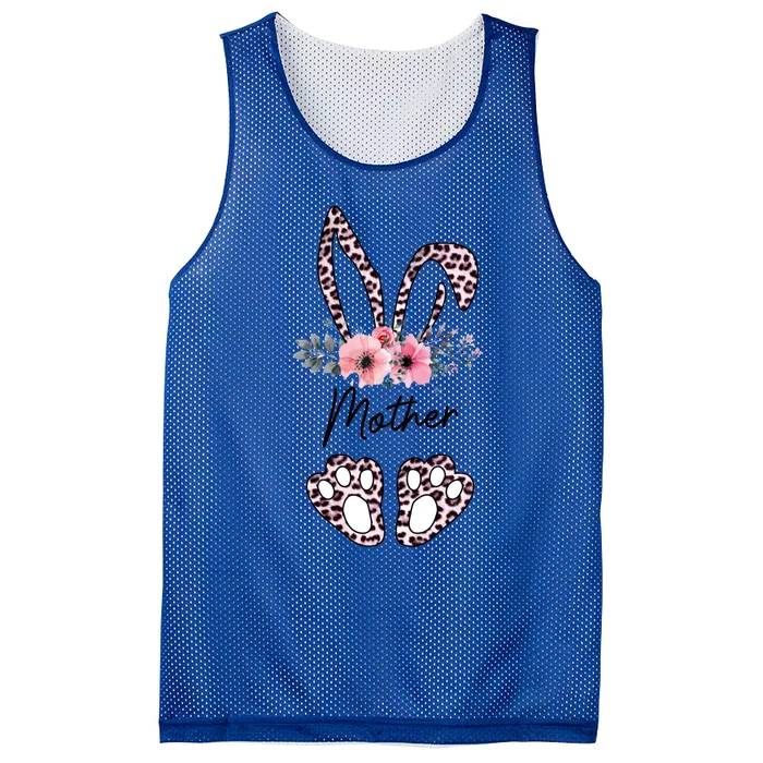 Mother Easter Bunny Floral Leopard Print Mom Happy Easter Cute Gift Mesh Reversible Basketball Jersey Tank