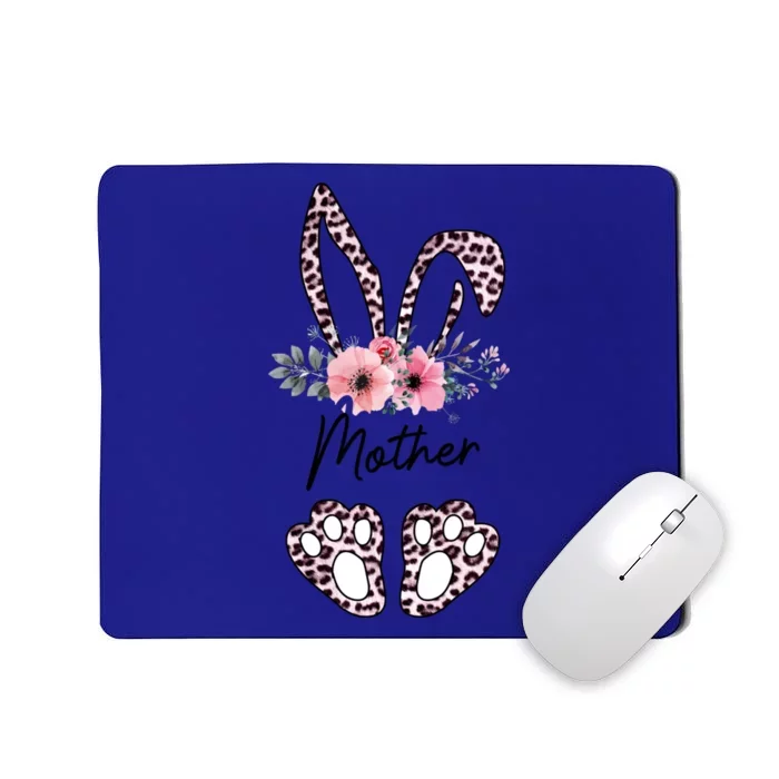 Mother Easter Bunny Floral Leopard Print Mom Happy Easter Cute Gift Mousepad