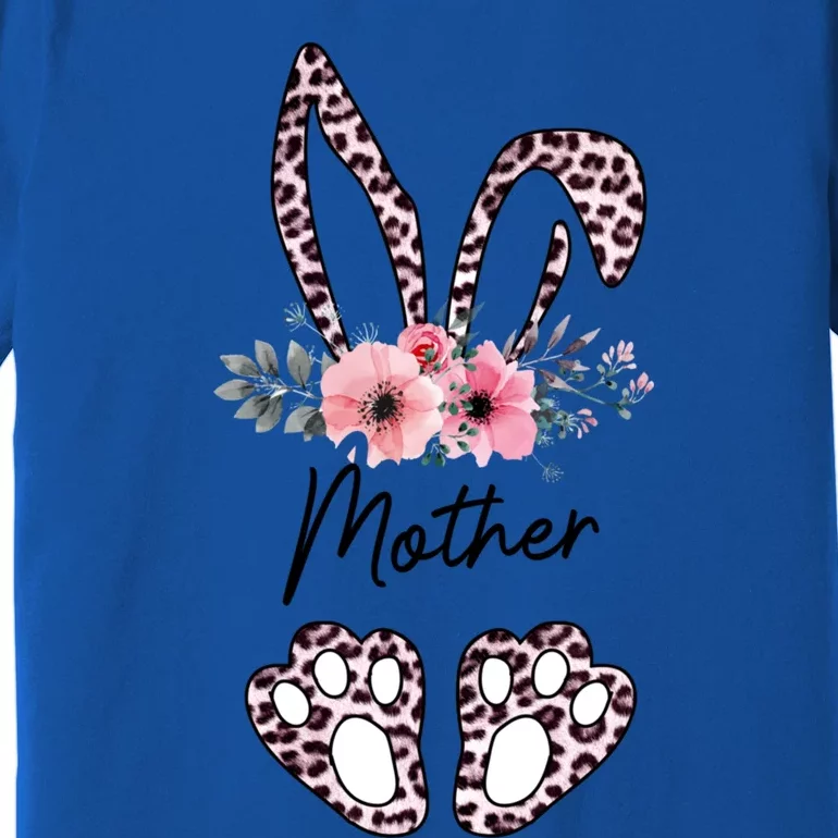 Mother Easter Bunny Floral Leopard Print Mom Happy Easter Cute Gift Premium T-Shirt