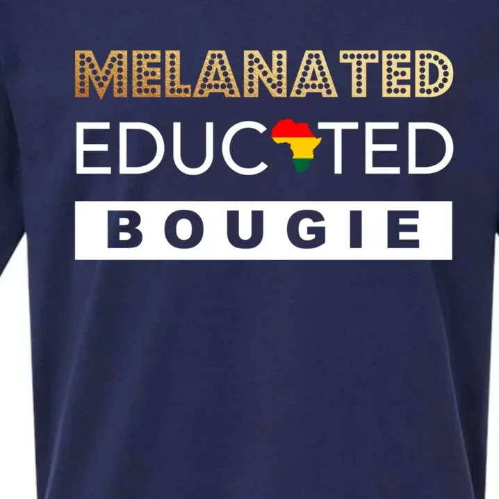 Melanated Educated Bougie Melanin Poppin Cute Gift Sueded Cloud Jersey T-Shirt