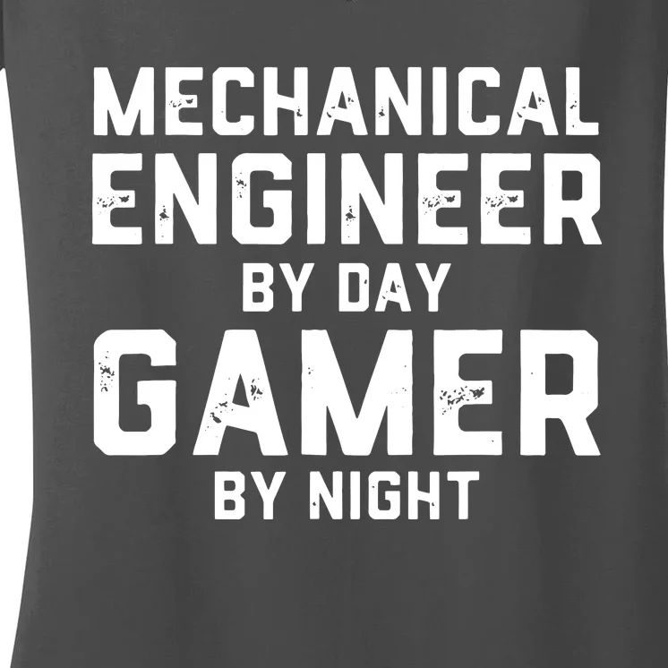 Mechanical Engineer By Day Gamer By Night Meme For Engineers Women's V-Neck T-Shirt