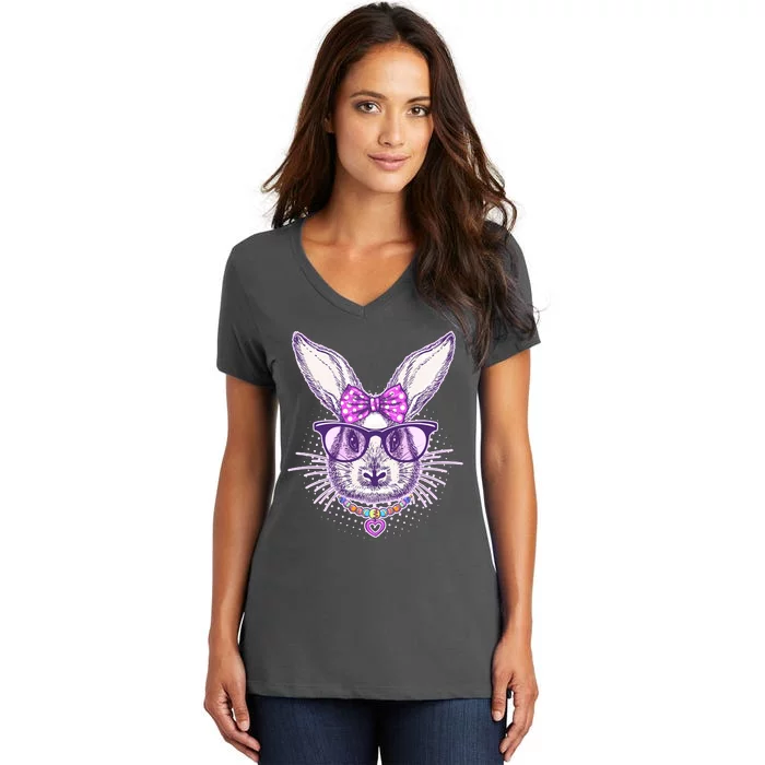 Miss Easter Bunny Matching Family Couple Women's V-Neck T-Shirt