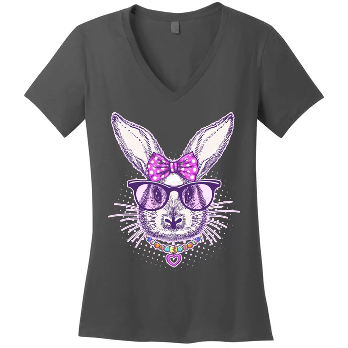 Miss Easter Bunny Matching Family Couple Women's V-Neck T-Shirt