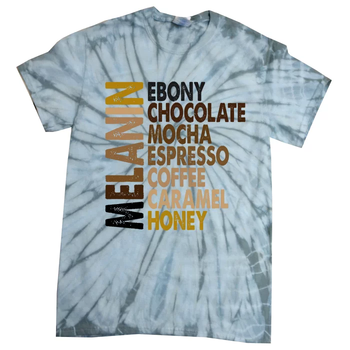 Melanin Ebony Chocolate Mocha Espresso Coffee Cocoa Caramel Honey Tie-Dye T-Shirt