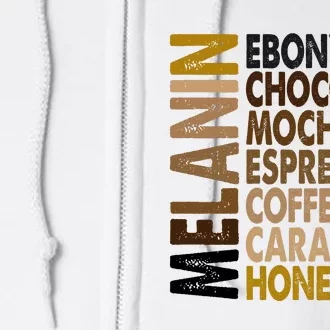 Melanin Ebony Chocolate Mocha Espresso Coffee Cocoa Caramel Honey Full Zip Hoodie