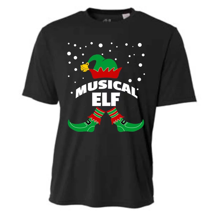 Musical Elf Christmas Family Group Pictures SantaS Helper Gift Cooling Performance Crew T-Shirt