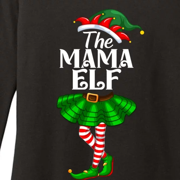 Mama Elf Christmas Costume Matching Family Mama Elf Squad Gift Womens CVC Long Sleeve Shirt