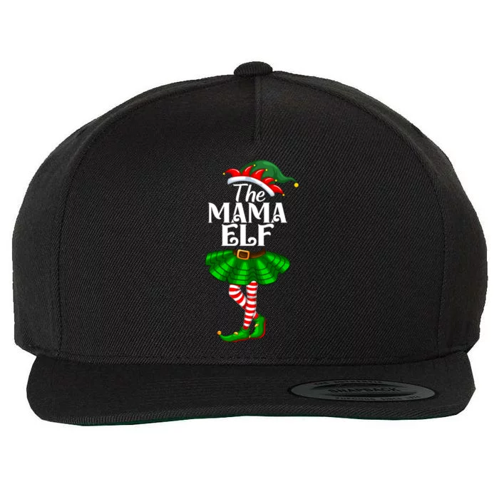 Mama Elf Christmas Costume Matching Family Mama Elf Squad Gift Wool Snapback Cap