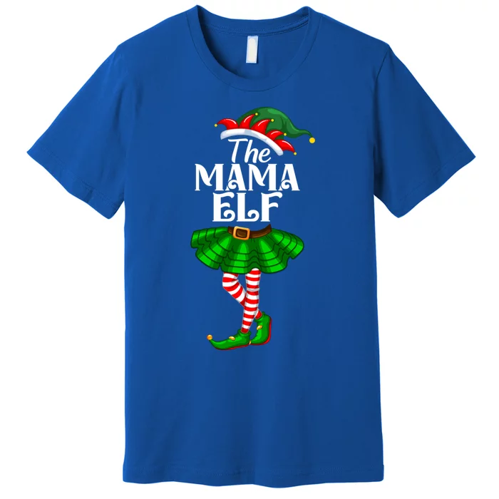 Mama Elf Christmas Costume Matching Family Mama Elf Squad Gift Premium T-Shirt