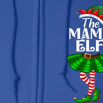 Mama Elf Christmas Costume Matching Family Mama Elf Squad Gift Full Zip Hoodie