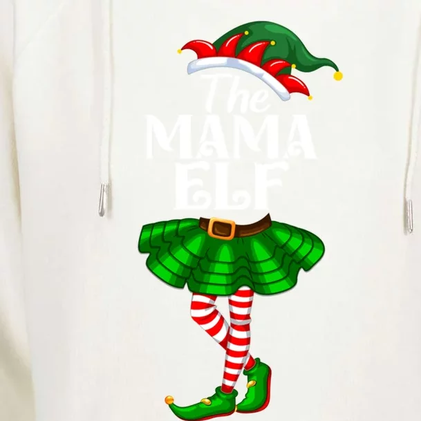 Mama Elf Christmas Costume Matching Family Mama Elf Squad Gift Womens Funnel Neck Pullover Hood