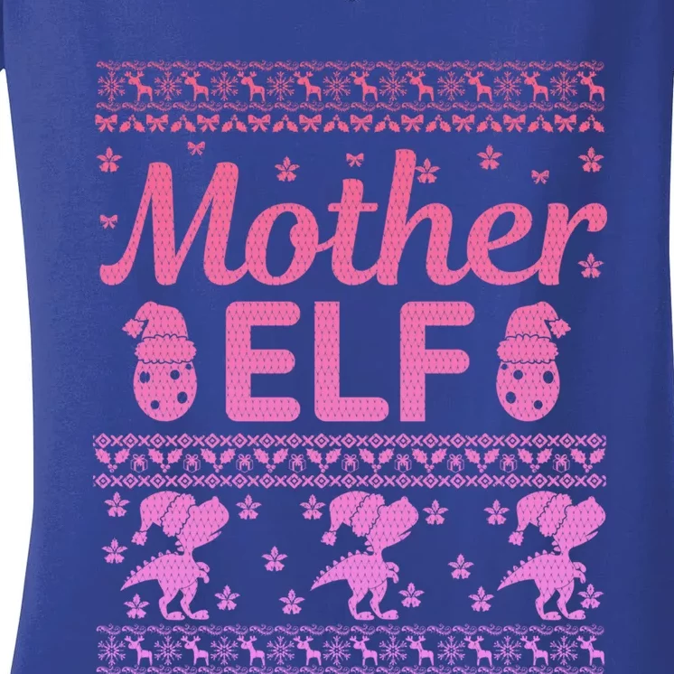 Mother Elf Christmas Family Ugly Xmas Christmas Gift Women's V-Neck T-Shirt