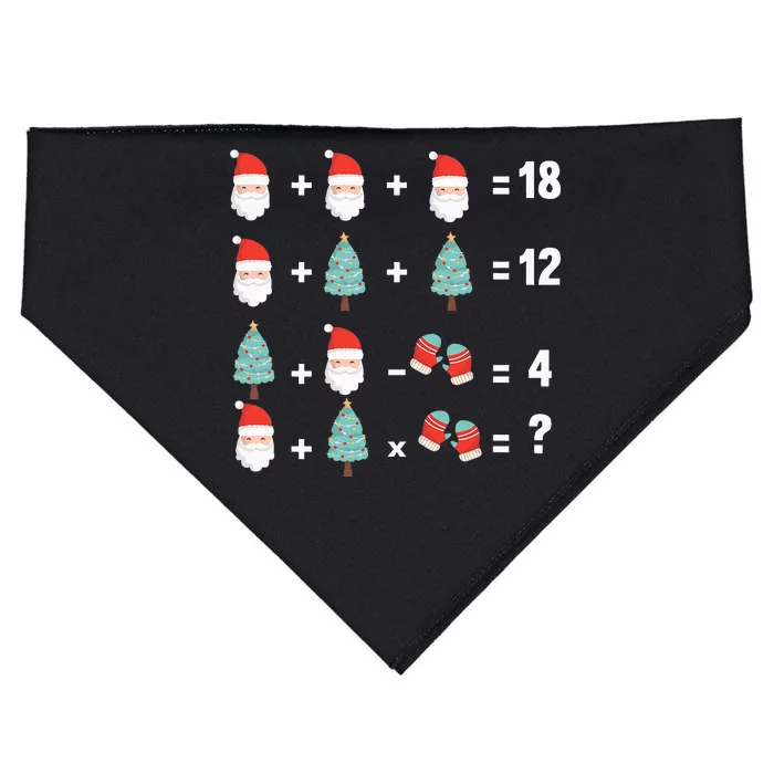 Math Equation Christmas Pajama Cool Teacher Santa Xmas Tree USA-Made Doggie Bandana