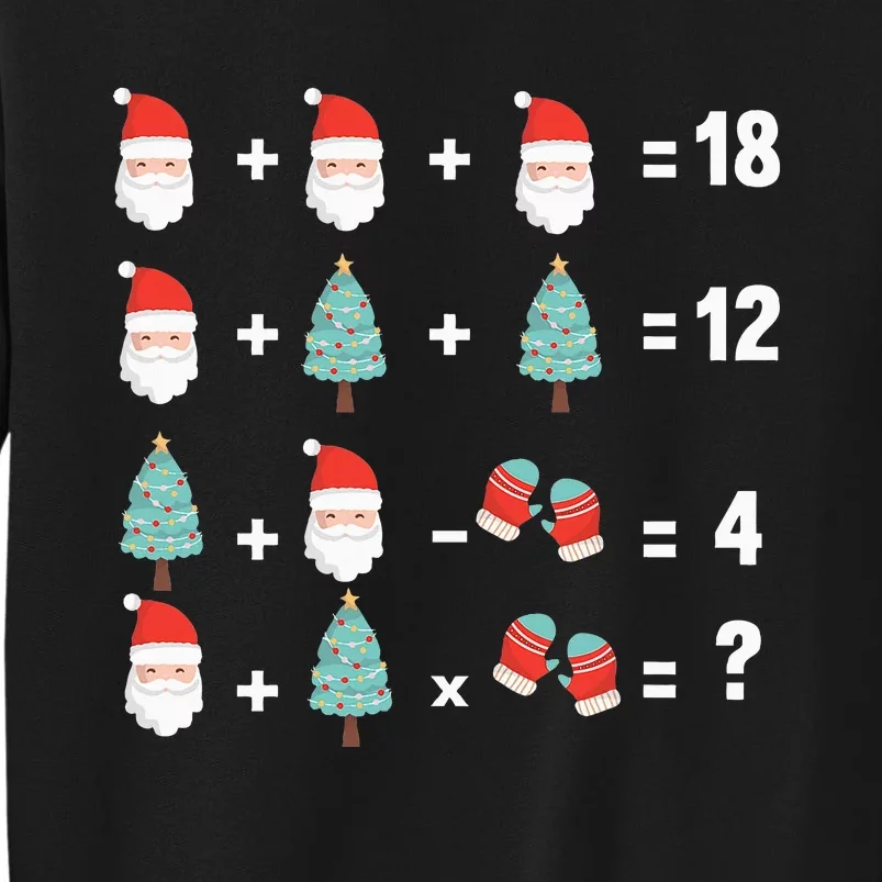 Math Equation Christmas Pajama Cool Teacher Santa Xmas Tree Tall Sweatshirt