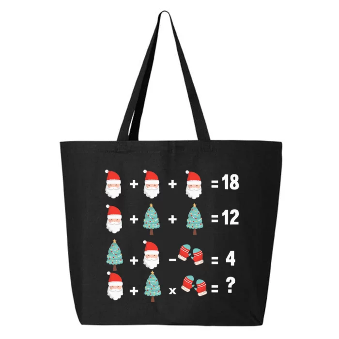 Math Equation Christmas Pajama Cool Teacher Santa Xmas Tree 25L Jumbo Tote