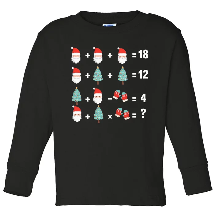 Math Equation Christmas Pajama Cool Teacher Santa Xmas Tree Toddler Long Sleeve Shirt