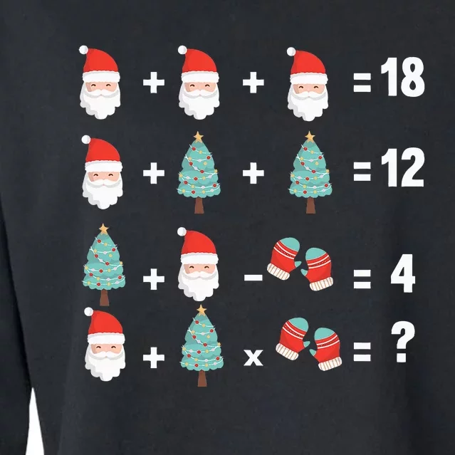 Math Equation Christmas Pajama Cool Teacher Santa Xmas Tree Cropped Pullover Crew