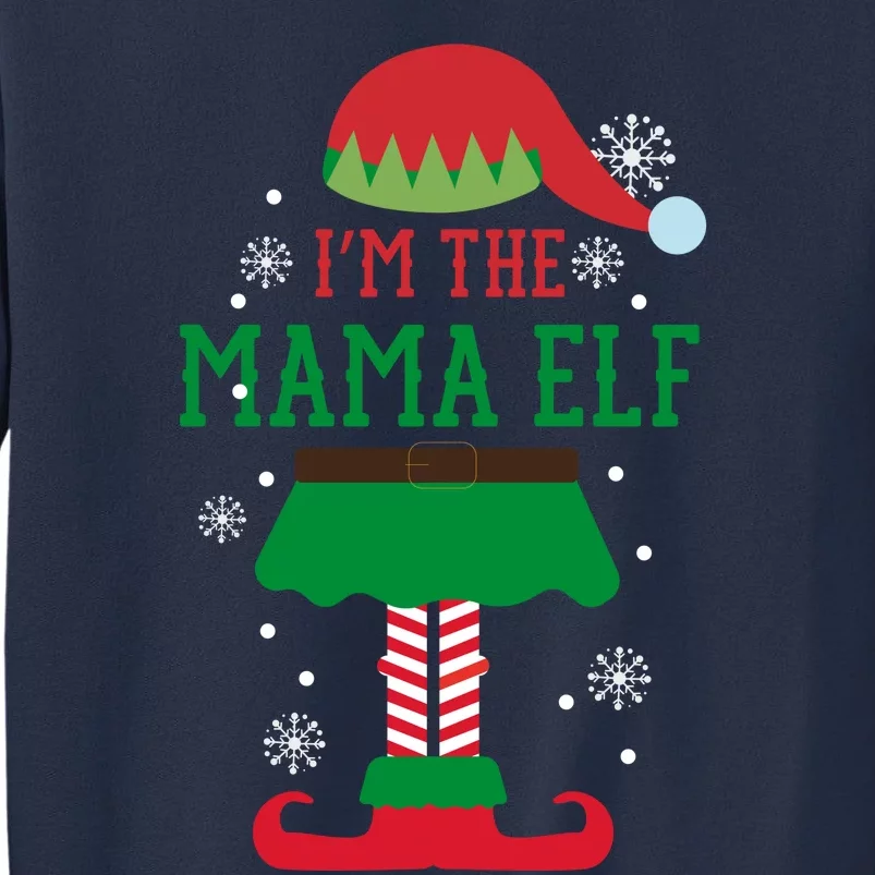 Mama Elf Christmas With Snowflakes Sweatshirt