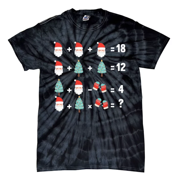 Math Equation Christmas Pajama Cool Teacher Santa XMas Tree Tie-Dye T-Shirt