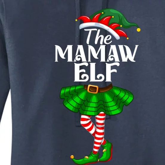 Mamaw Elf Christmas Costume Matching Family Mamaw Elf Squad Gift Women's Pullover Hoodie