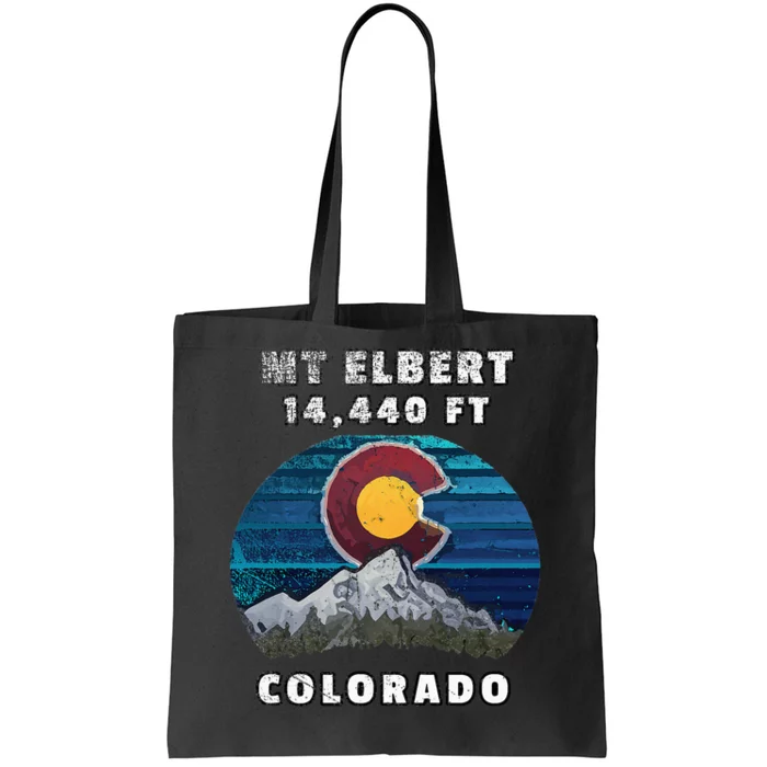 Mt Elbert Colorado Flag Mountain Styled Tote Bag