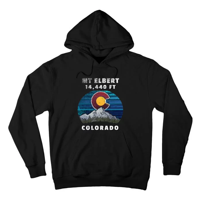 Mt Elbert Colorado Flag Mountain Styled Tall Hoodie