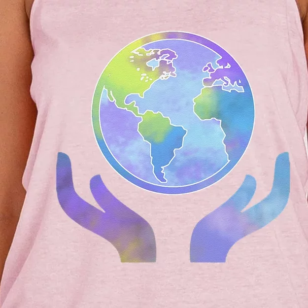 Mother Earth Climate Change Global Warming Earth Day Women's Knotted Racerback Tank