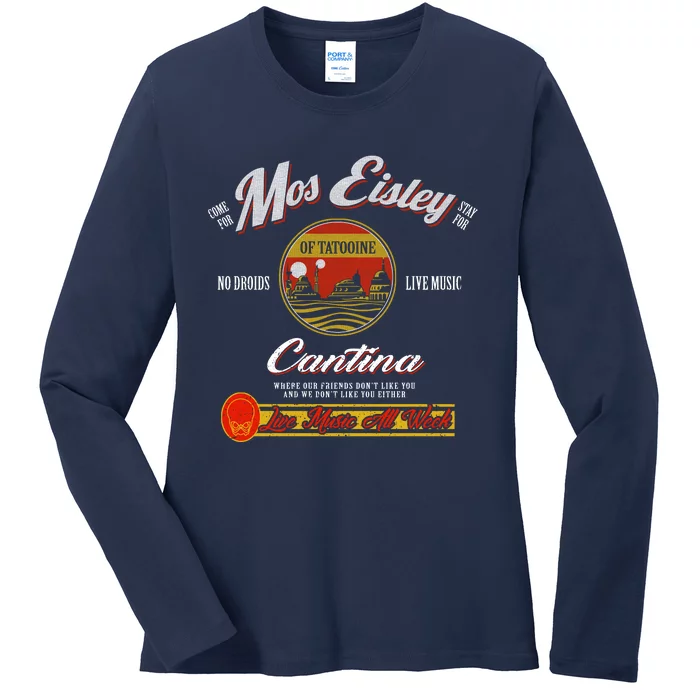 Mos Eisley Cantina Ladies Missy Fit Long Sleeve Shirt TeeShirtPalace