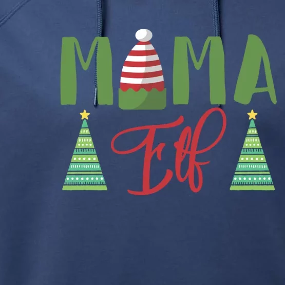 Mama Elf Christmas Elf Mother Mom Elf Funny Gift Performance Fleece Hoodie