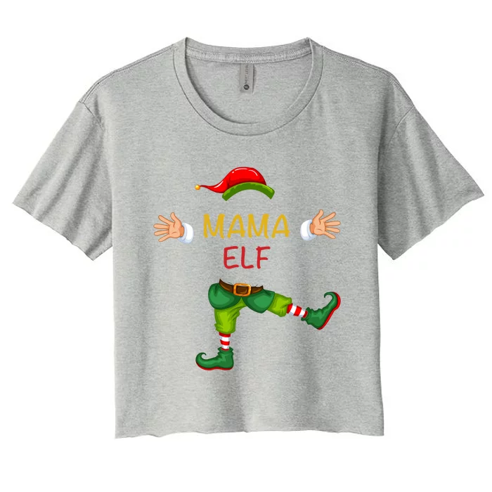 Mama Elf Christmas Gift For Mother Meaningful Gift Women's Crop Top Tee