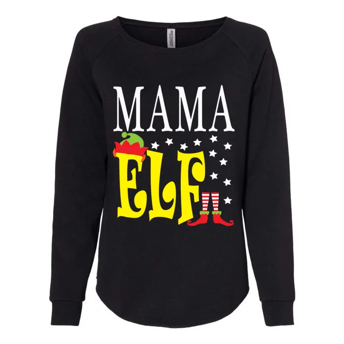 Mama Elf Christmas Funny Gift Ugly Xmas Mom Mothers Gift Womens California Wash Sweatshirt