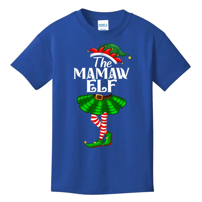 Mamaw Elf Christmas Costume Matching Family Mamaw Elf Squad Gift Kids T-Shirt