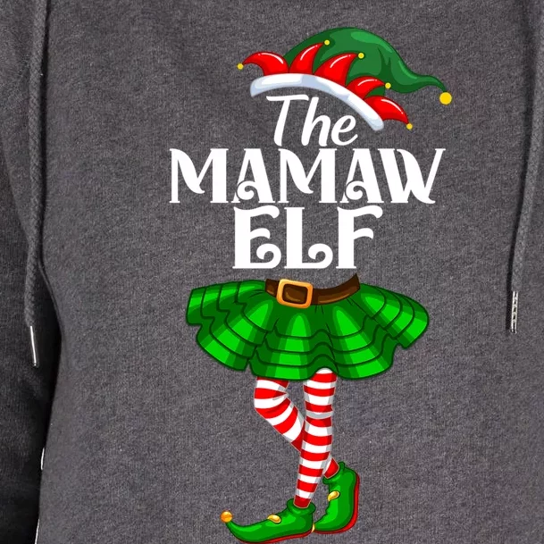 Mamaw Elf Christmas Costume Matching Family Mamaw Elf Squad Gift Womens Funnel Neck Pullover Hood