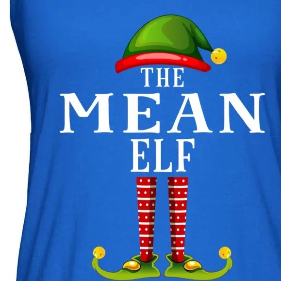 Mean Elf Christmas Matching Family Group Pjs Gift Ladies Essential Flowy Tank