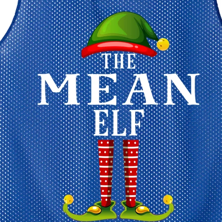 Mean Elf Christmas Matching Family Group Pjs Gift Mesh Reversible Basketball Jersey Tank